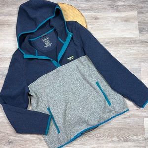 LL Bean hooded snap pullover